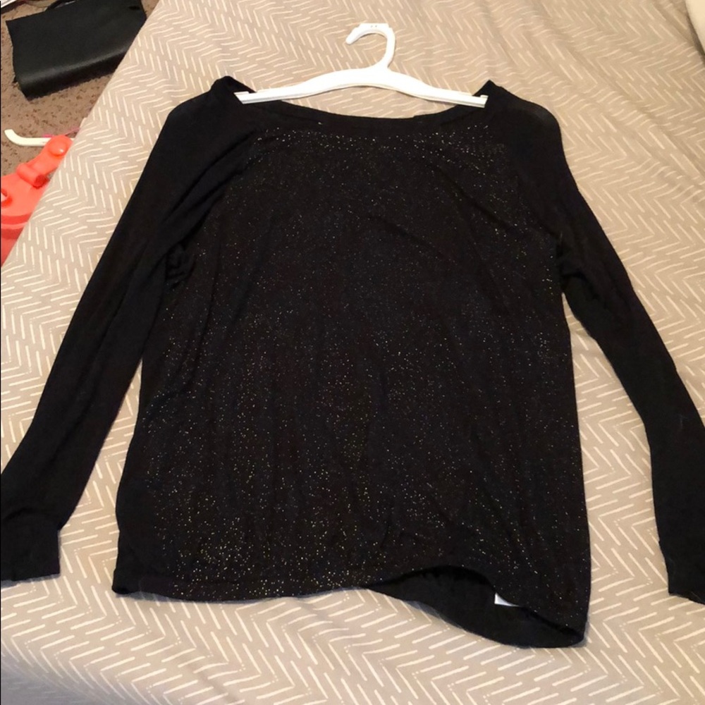 Black glitter top